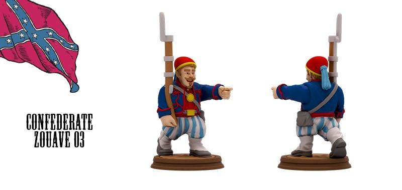 Confederate Zuoaves American Civil War Set DnD Miniature, Tabletop RPG, Figurin