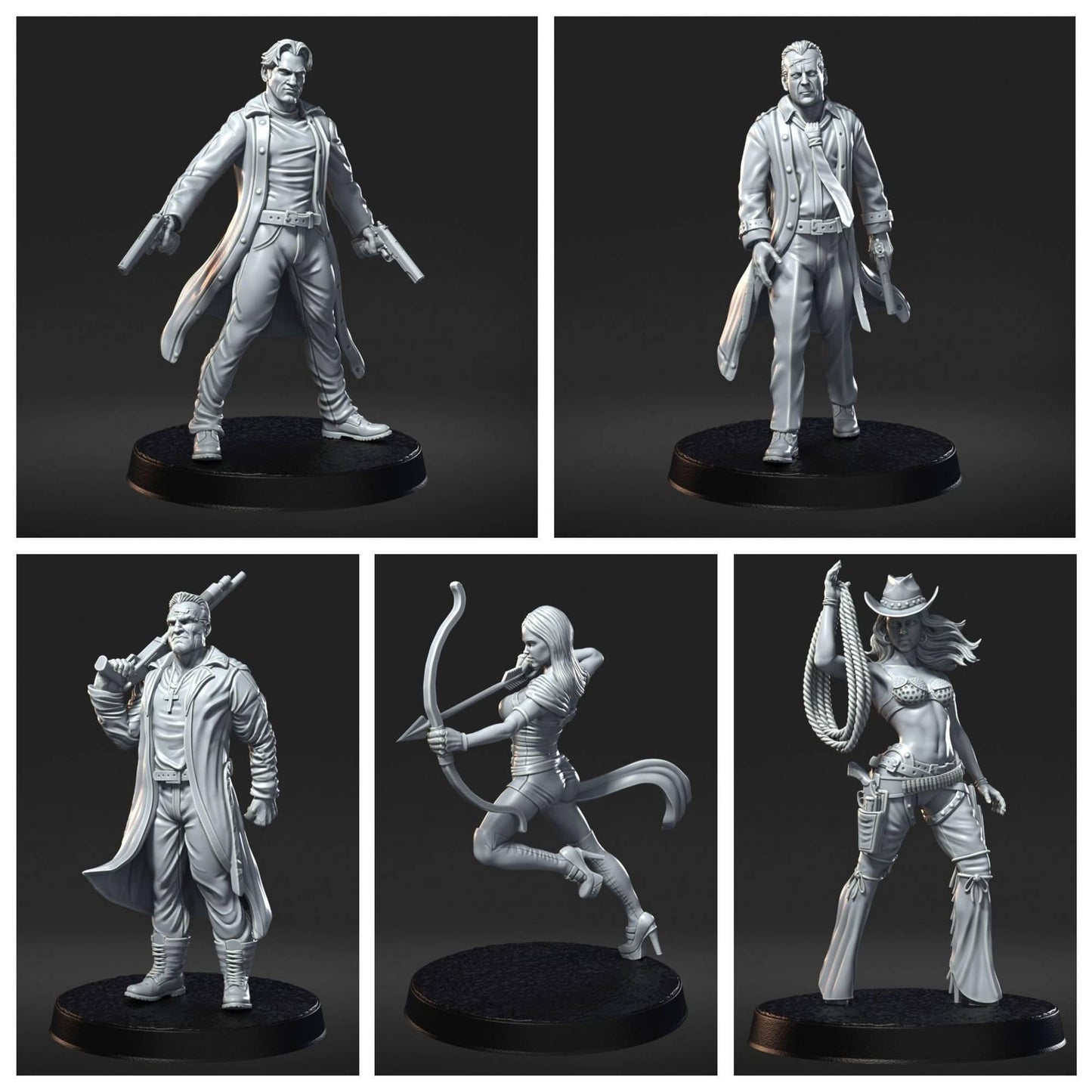 Sin City DnD Miniature Set: Tabletop RPG Figurines, RN Estudio