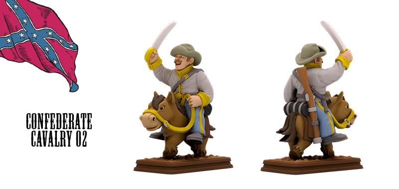 Confederate Mounted Cavalry American Civil War Set DnD Miniature, Tabletop RPG,