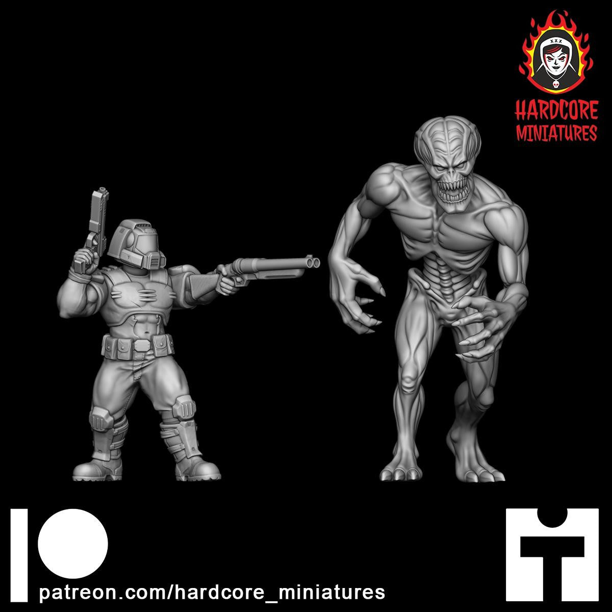 walking Archdemon modular 32mm dnd miniature Martian Trooper doom video game 2