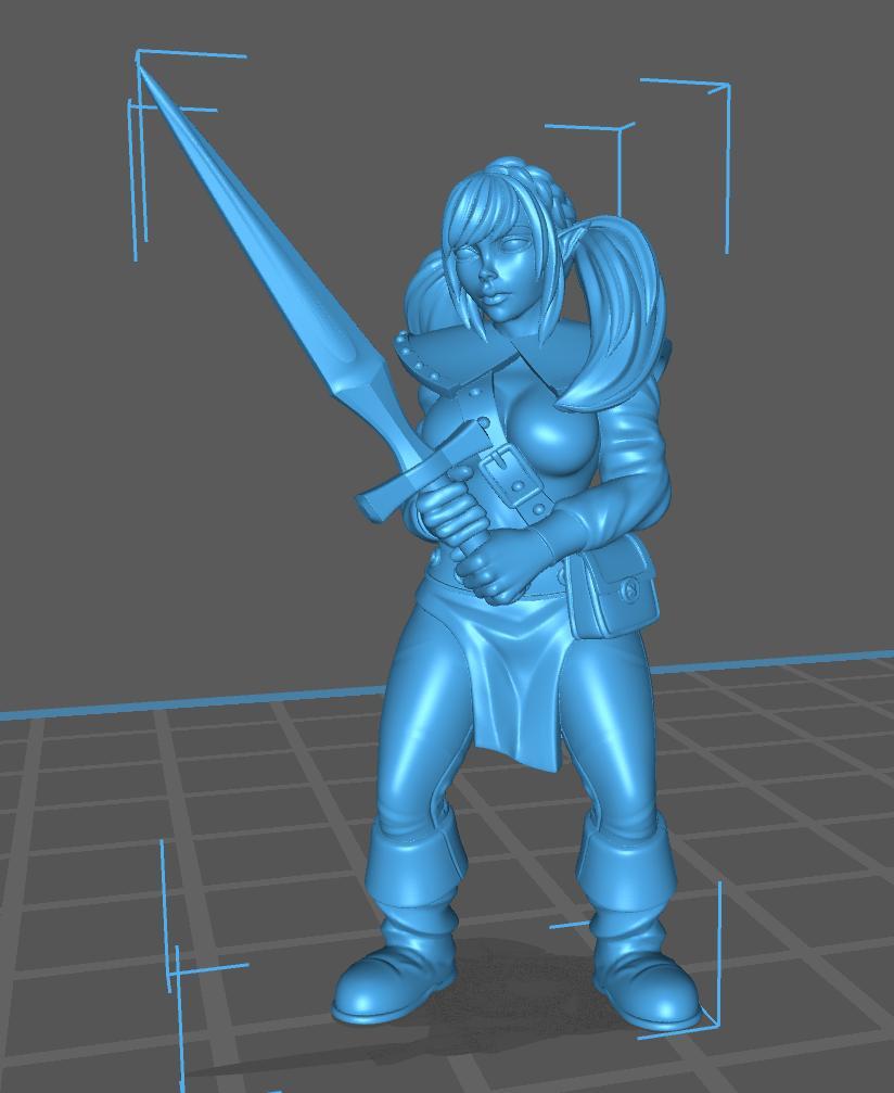 HeroQuest female Elf - Miniatures Unpainted 32mm Dungeons and Dragons
