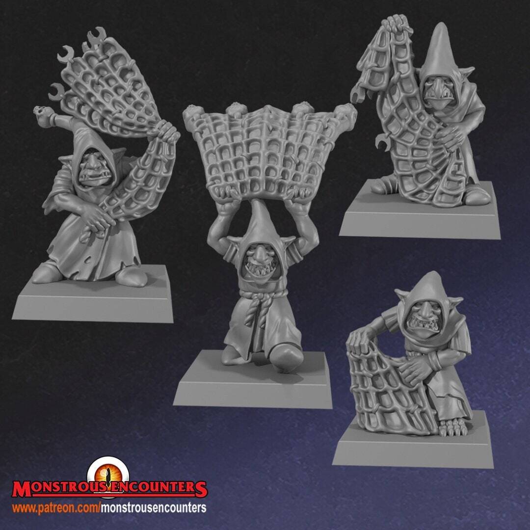 Cave Goblin Catchers 28mm 32mm 3d printed minis tabletop bretonnia oldhammer