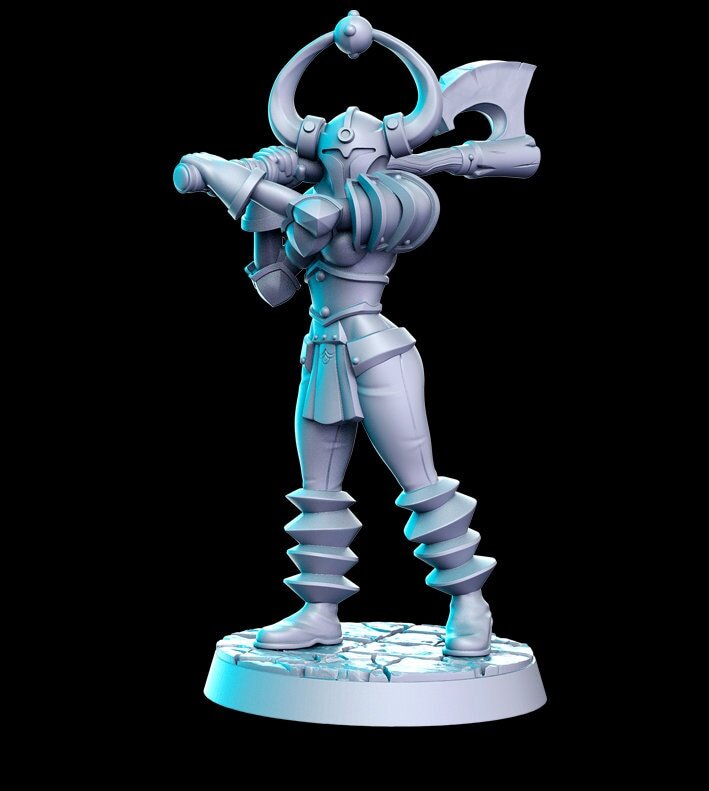 HeroQuest female Chaos Warriors - Miniatures Unpainted 32mm Dungeons and Dragons