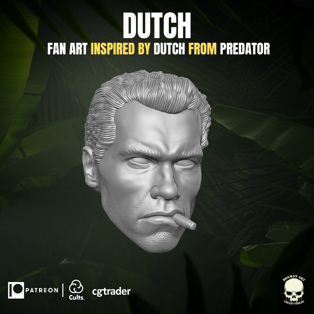 Dutch from Predator Arnold Schwarzenegger head GI Joe Classified 1/12 scale hea