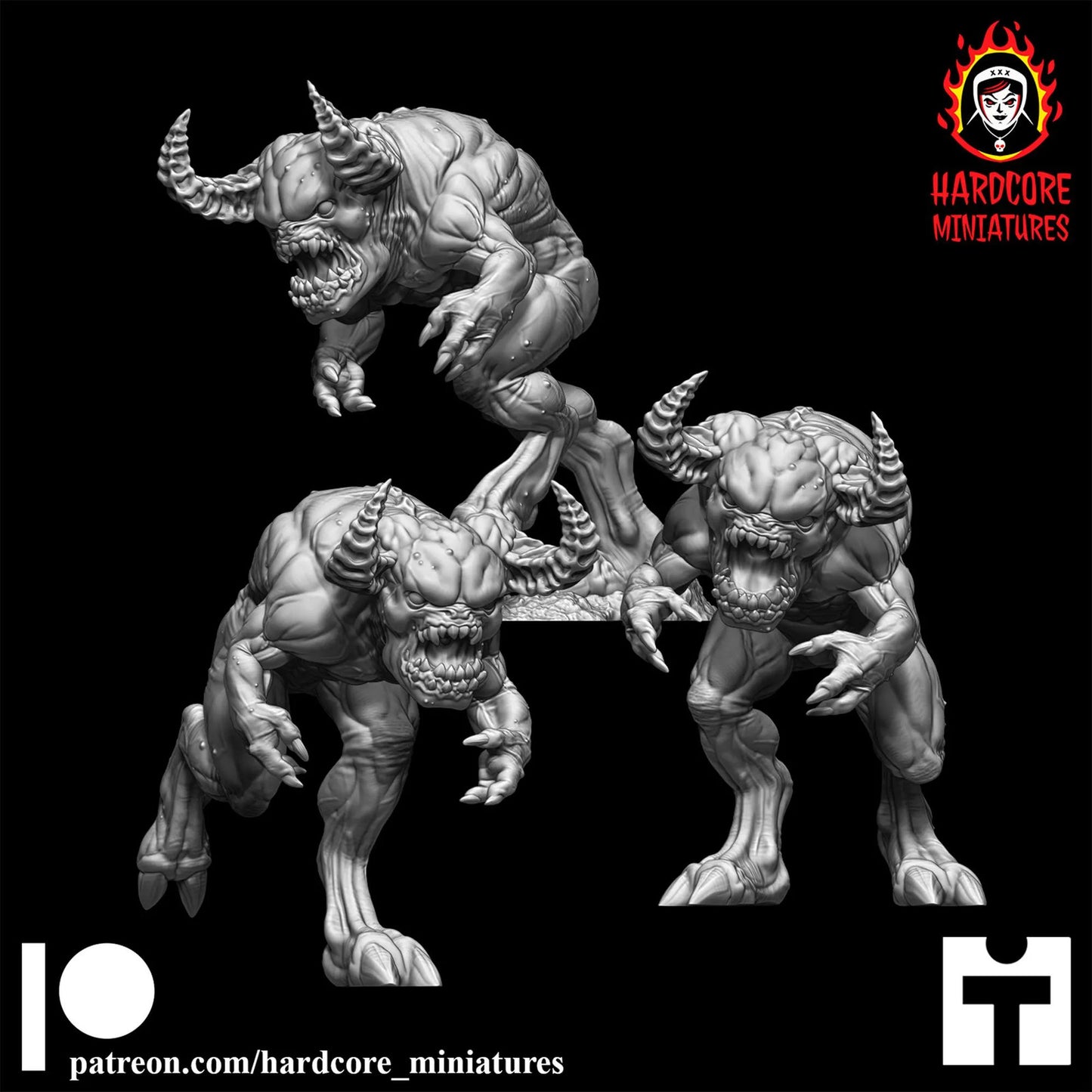 Pink Demons modular Set 32mm dnd miniature pinky doom video game