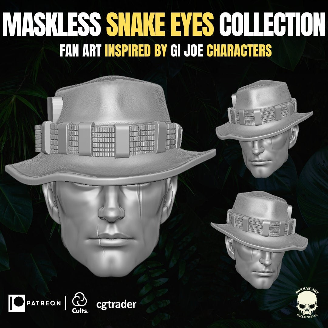 Unmasked Snake Eyes head GI Joe classified 1:12 mezco action figures