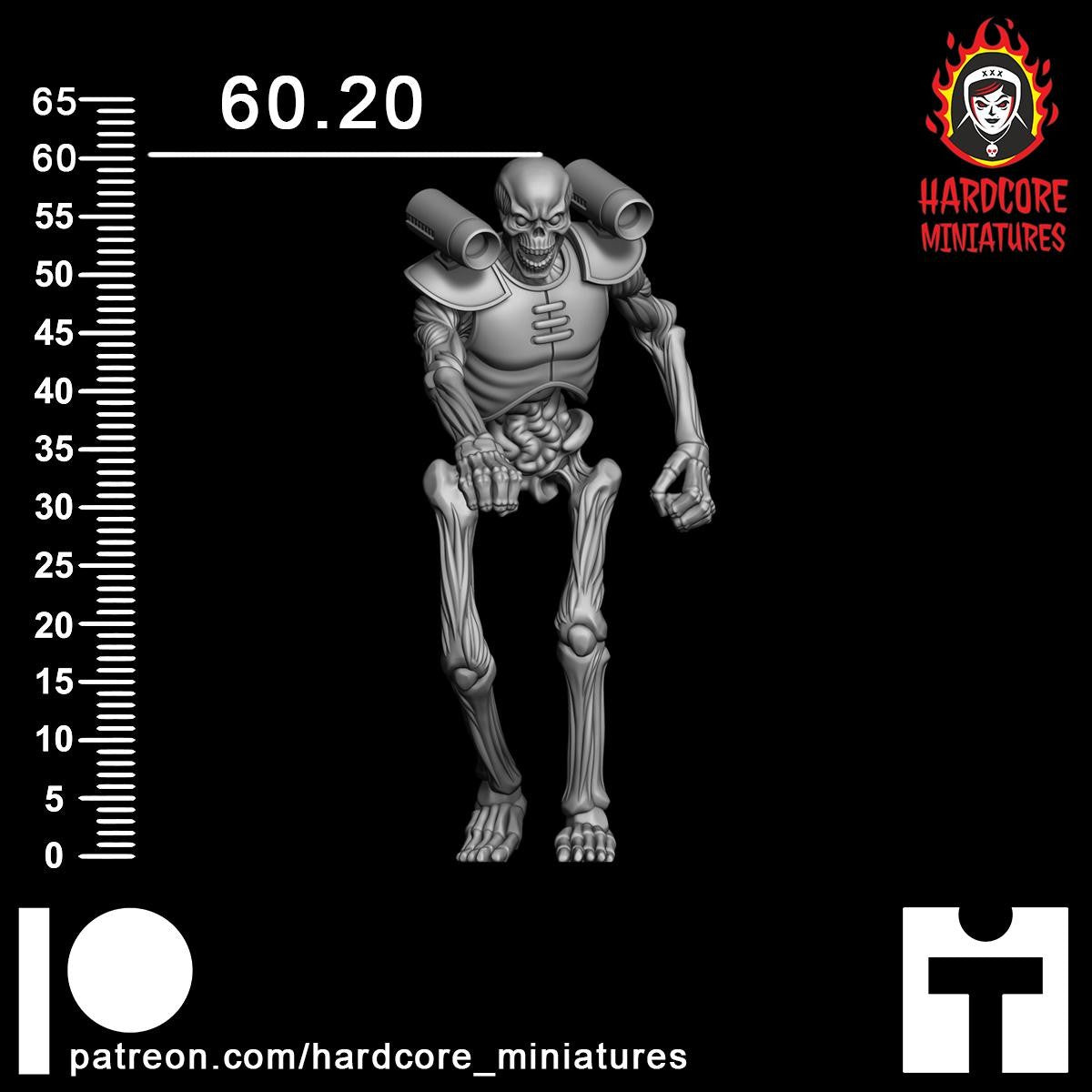 Doom Hell Skeleton Punching 32mm dnd miniature doom video game The REVENANT