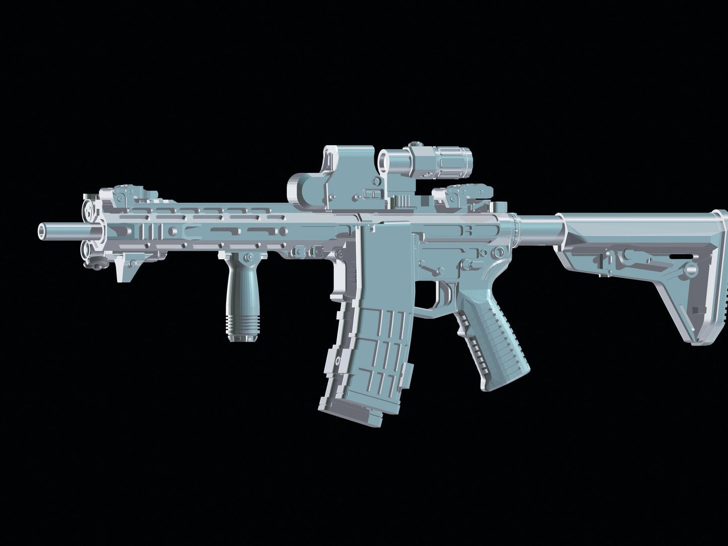 1/12 AR-15 Assault Rifle 2 pack 1:12 Scale Toy Rifles for toy action figures GI