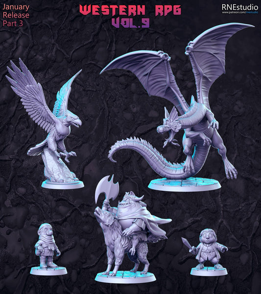 Western RPG Vol 9 Full Set DnD Miniature, Tabletop RPG Mini, D&D Figurines, Fan