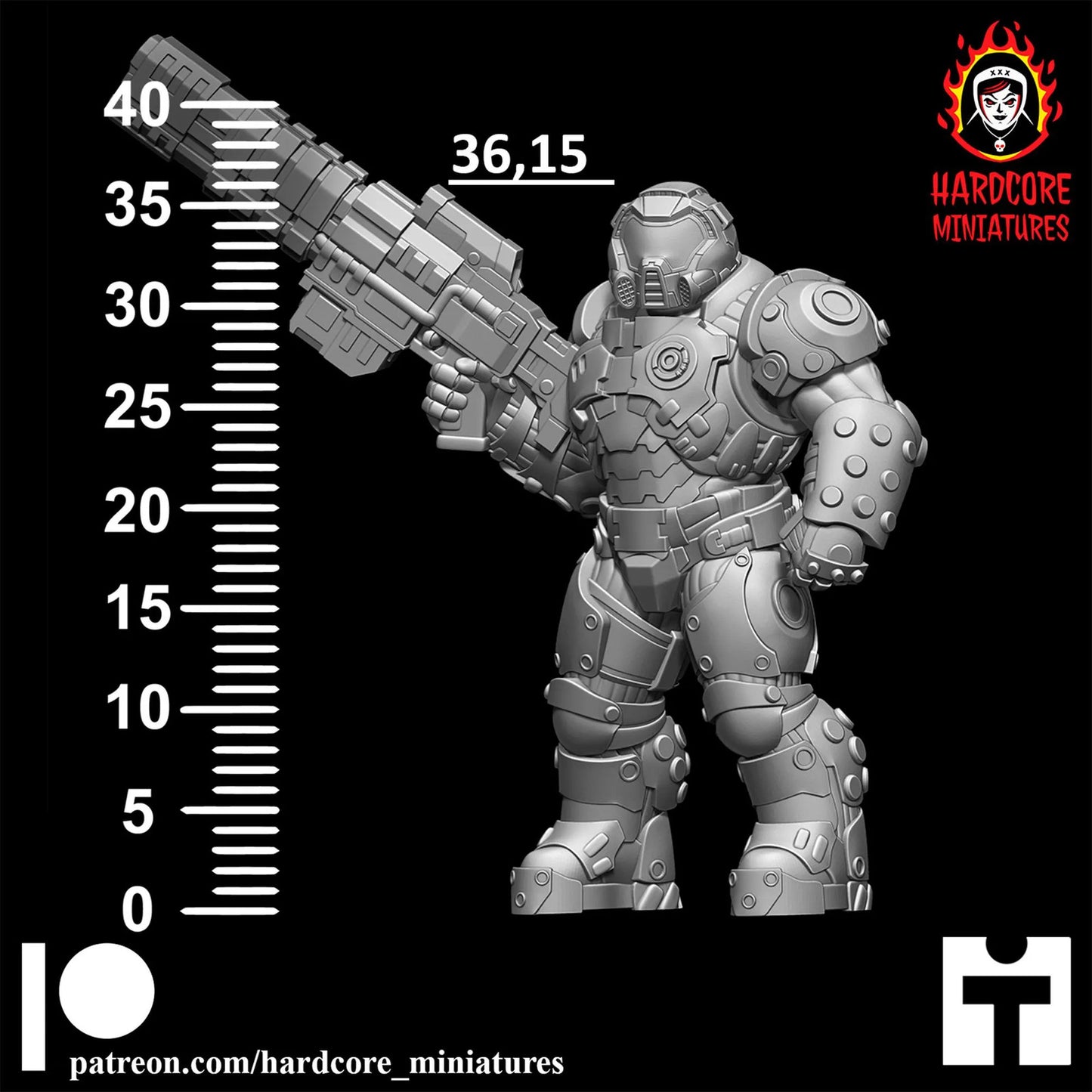Demon Crusher Doomguy 32mm dnd miniature Martian Trooper doom video game