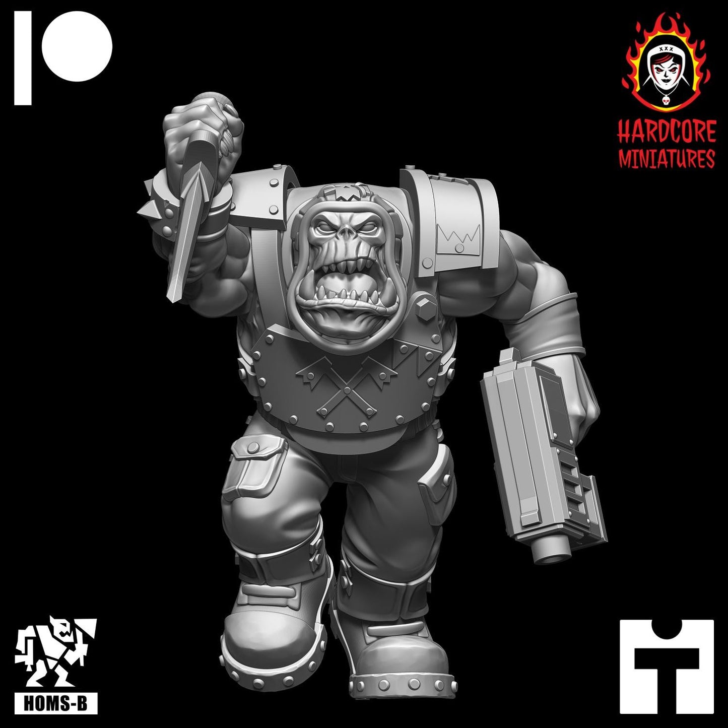 Brit Orcs Trench Raiders Heads 10 pack 28mm army builder set 1 3d printed minis