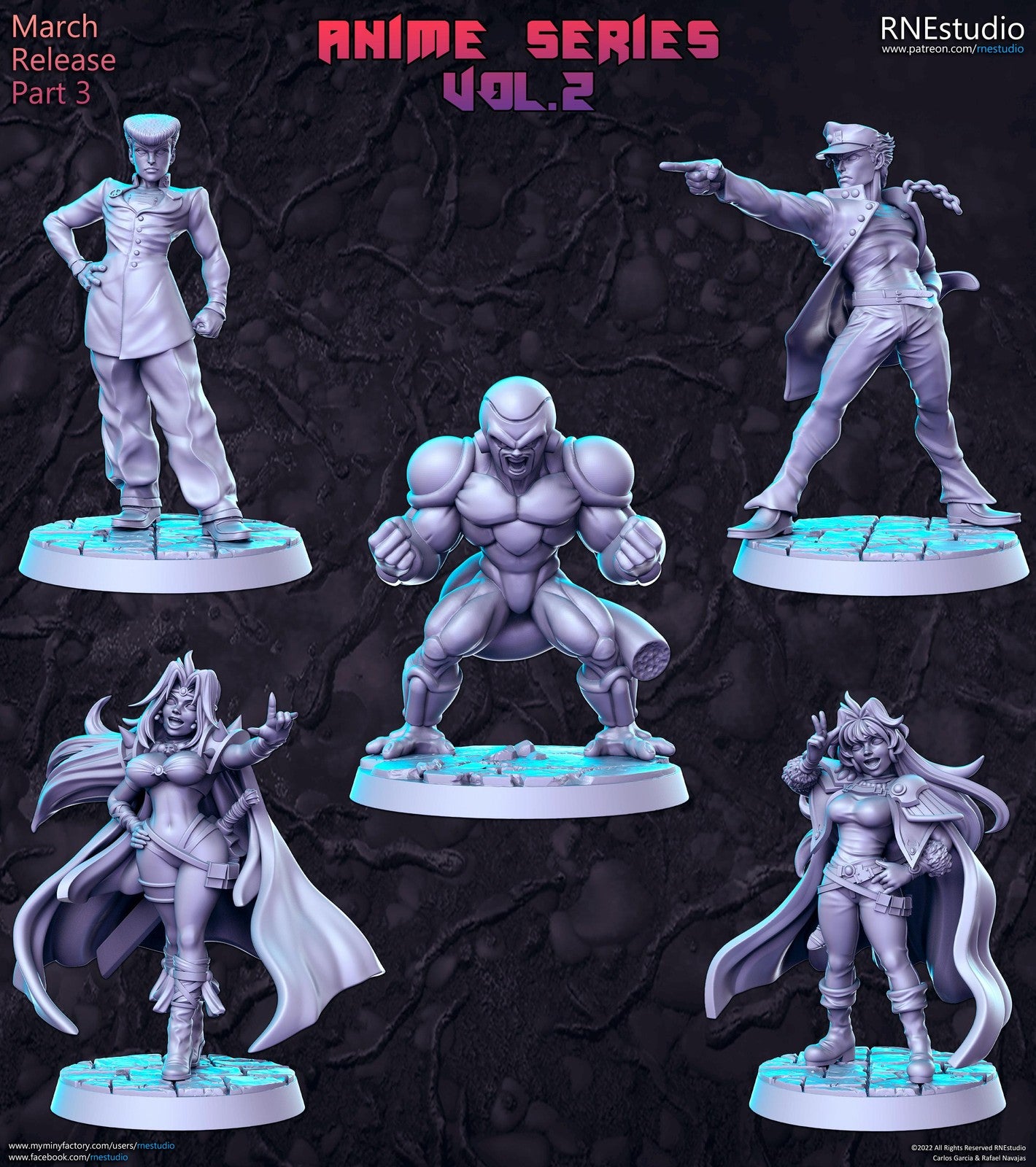 Anime Series Vol 2 Full Set DnD Miniature, Tabletop RPG DnD Mini, D&D Figurines