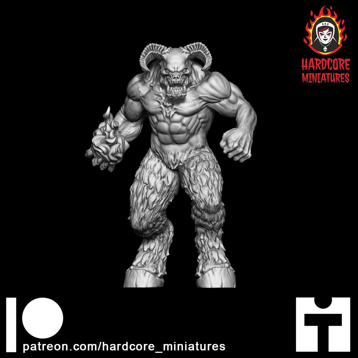 Doom Standing Hell Lord 32mm dnd miniature doom video game Dark Lord