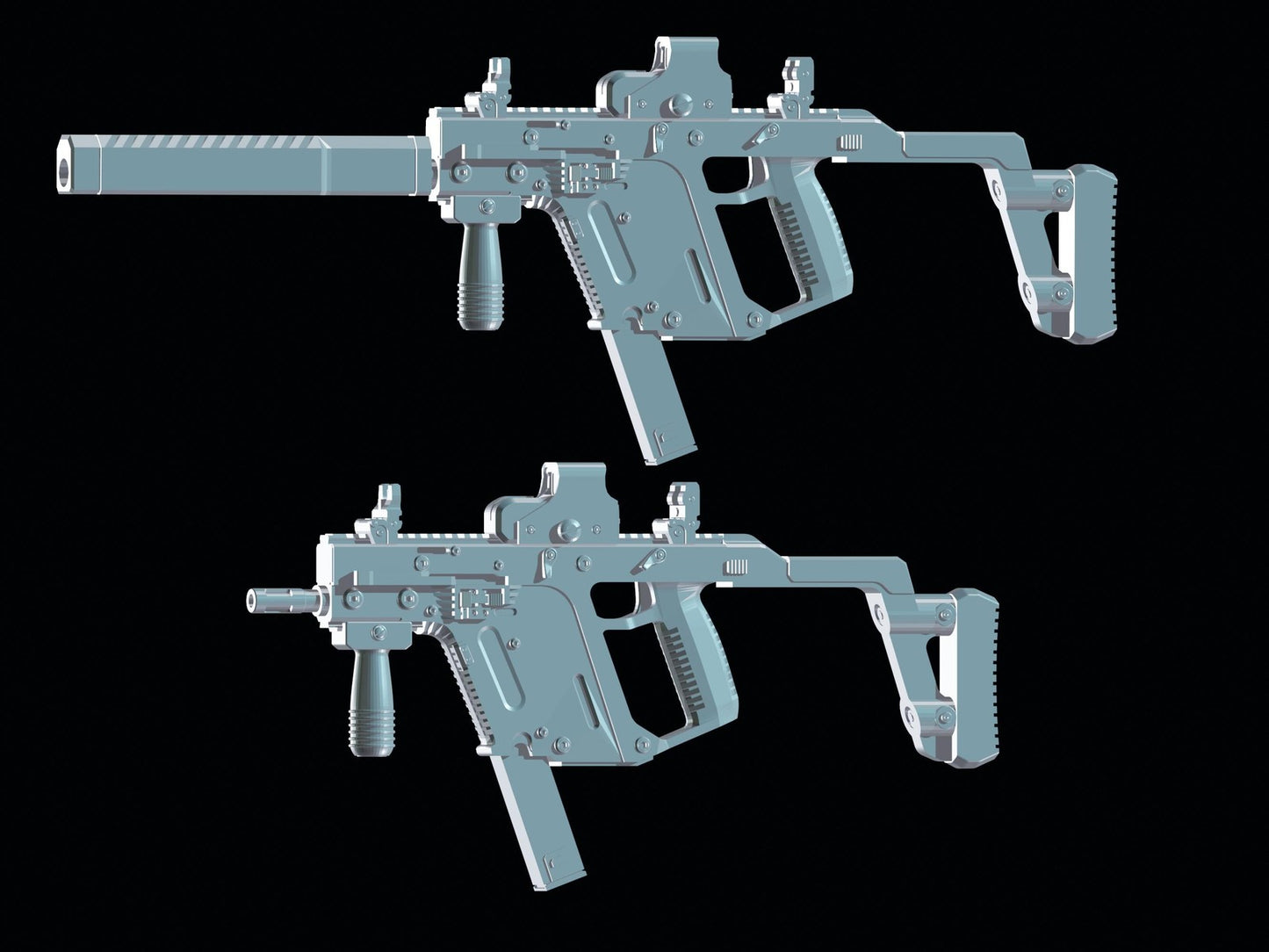 1/12 Scale Kriss Vector SMG: Toy Rifle Accessory for Action Figures