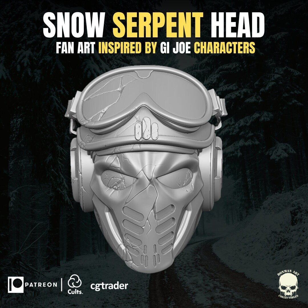 Cobra Snow Serpent Viper Helmet GI Joe Classified 1/12 scale head unpainted 1:1