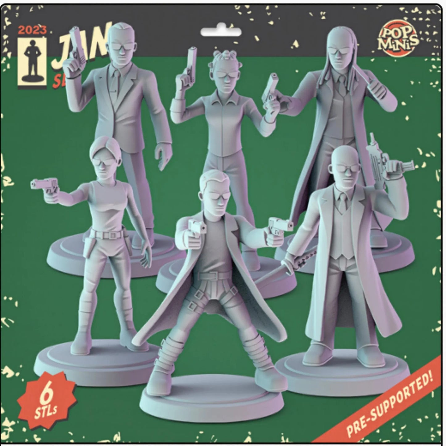 The Matrix 3d printed mini's Popmini 36mm pop culture DnD gaming