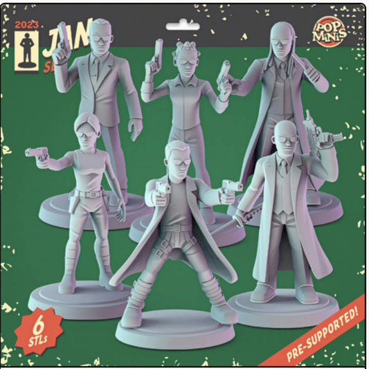 The Matrix 3d printed mini's Popmini 36mm pop culture DnD gaming