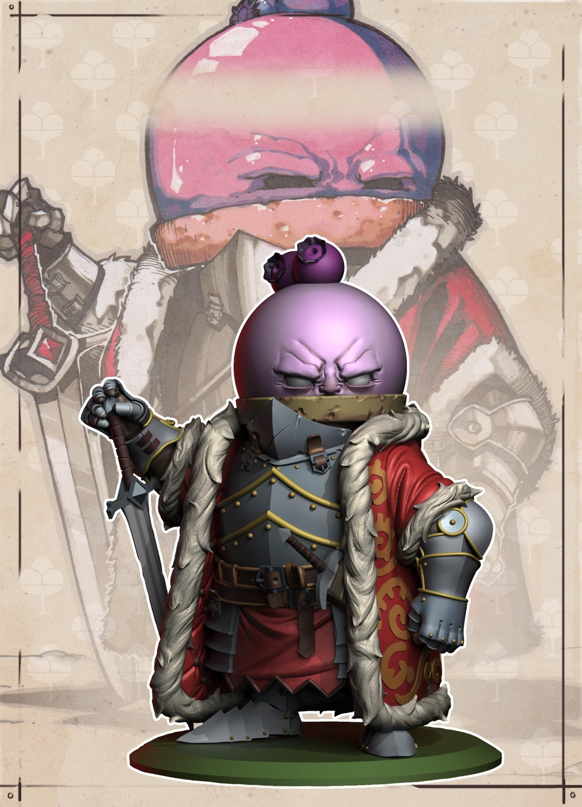 Blueberry Count--Food Fight! tabletop gaming DnD 32mm | 75MM