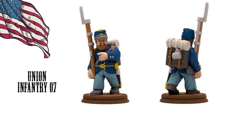 Union Infantry Miniature Set: American Civil War Tabletop RPG - 15mm/18mm/28mm/