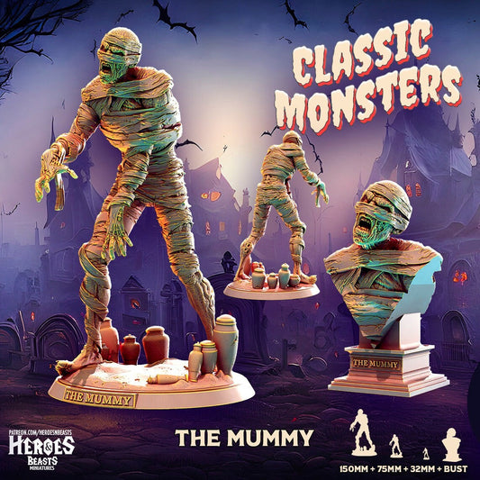 The Mummy | Miniature | Heroes & Beasts | Classic Movie Monsters | DnD | Tablet