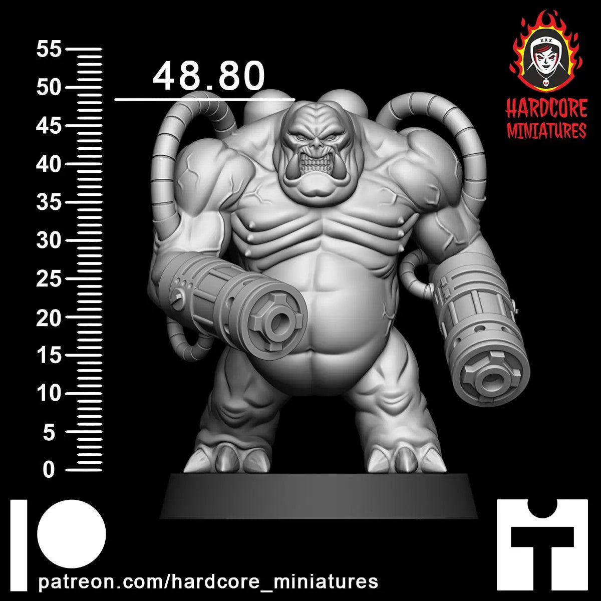 Mancubus Fat Demon walking modular 32mm dnd miniature Martian Trooper doom vide