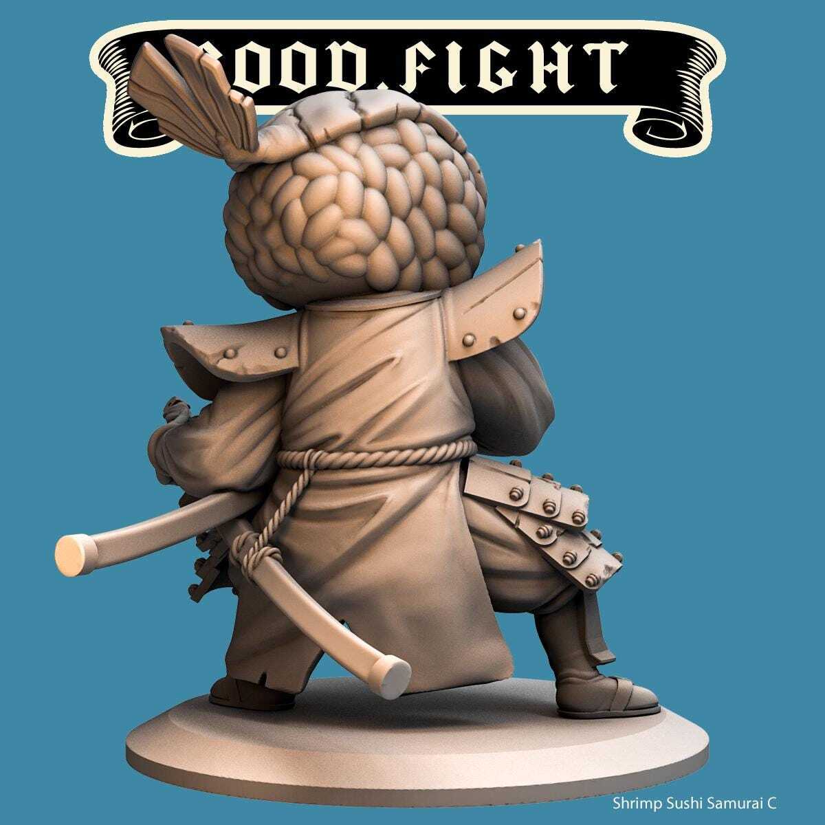Shrimp Sushi Samurai -- Food Fight! tabletop gaming DnD 32mm | 75MM