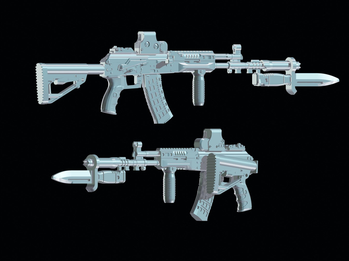 3d Printed AK-12 set Eotech bayonet 1:12 6" GI Joe Classified/Marvel Legends AK