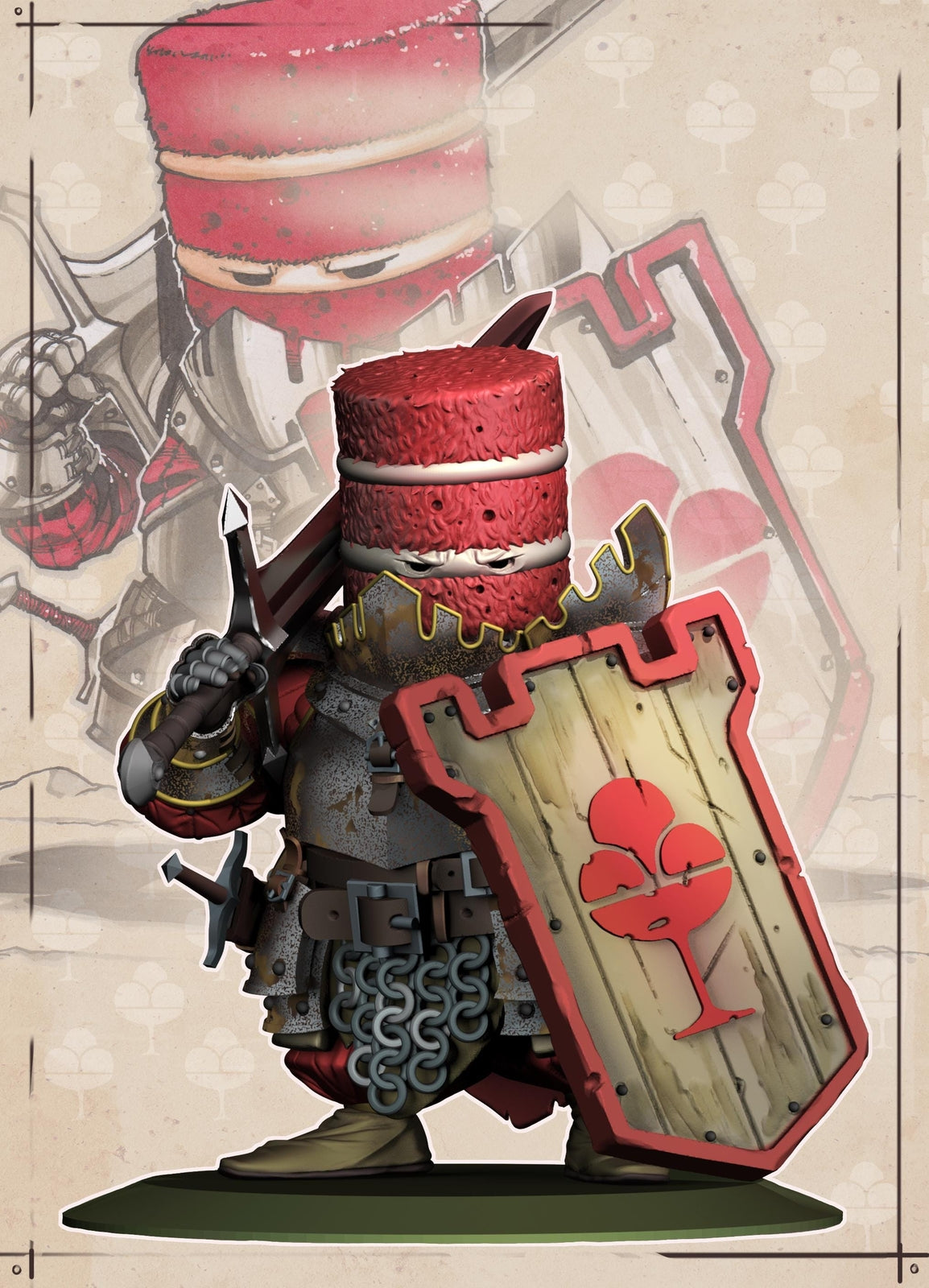 Red Velvet Cake Templar -- Food Fight! tabletop gaming DnD 32mm | 75MM