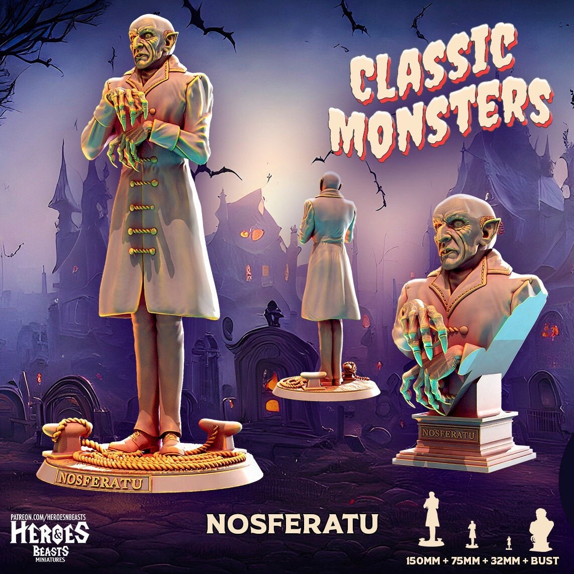 Nosferatu | Vampire Miniature | Heroes & Beasts | Classic Movie Monsters | DnD