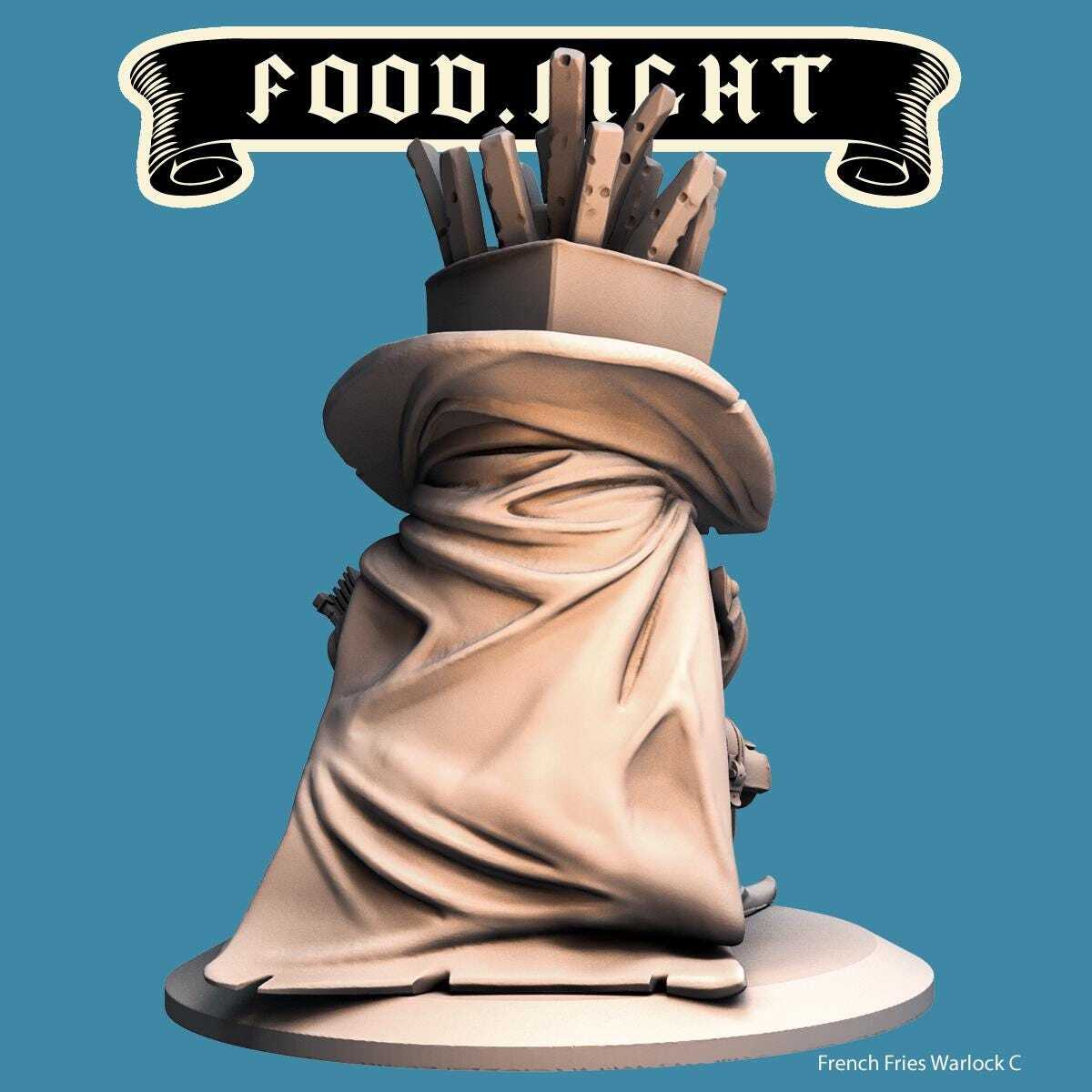 French Fries Warlock -- Food Fight! tabletop gaming DnD 32mm | 75MM