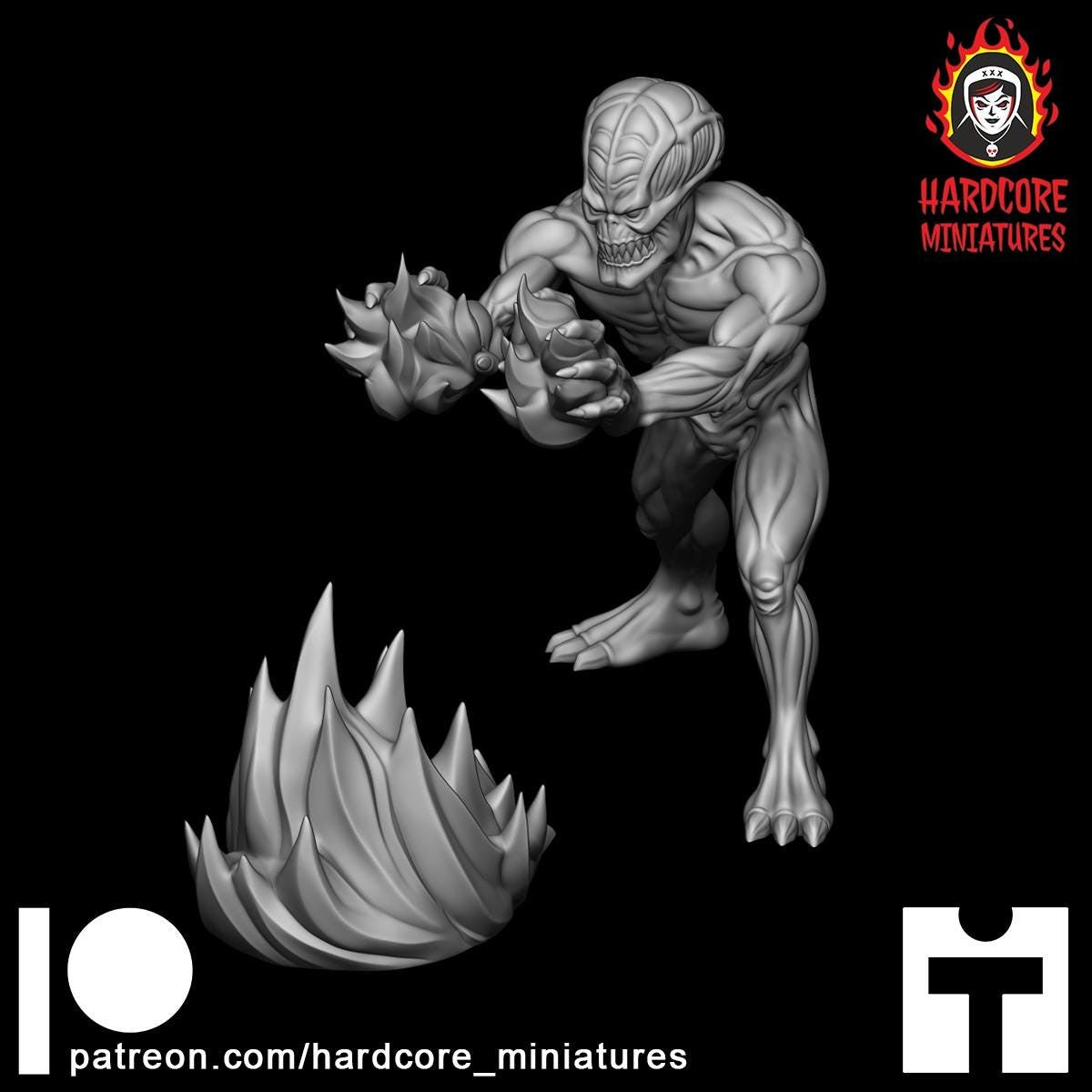 Archdemon Firing modular 32mm dnd miniature Martian Trooper doom video game