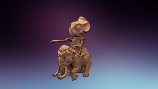 HeroQuest leptoceratops Dino Hunter Rider - Miniatures Unpainted 28/32mm Dungeo