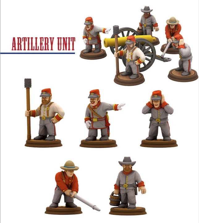 Confederate cannon Artillery American Civil War Set DnD Miniature, Tabletop RPG