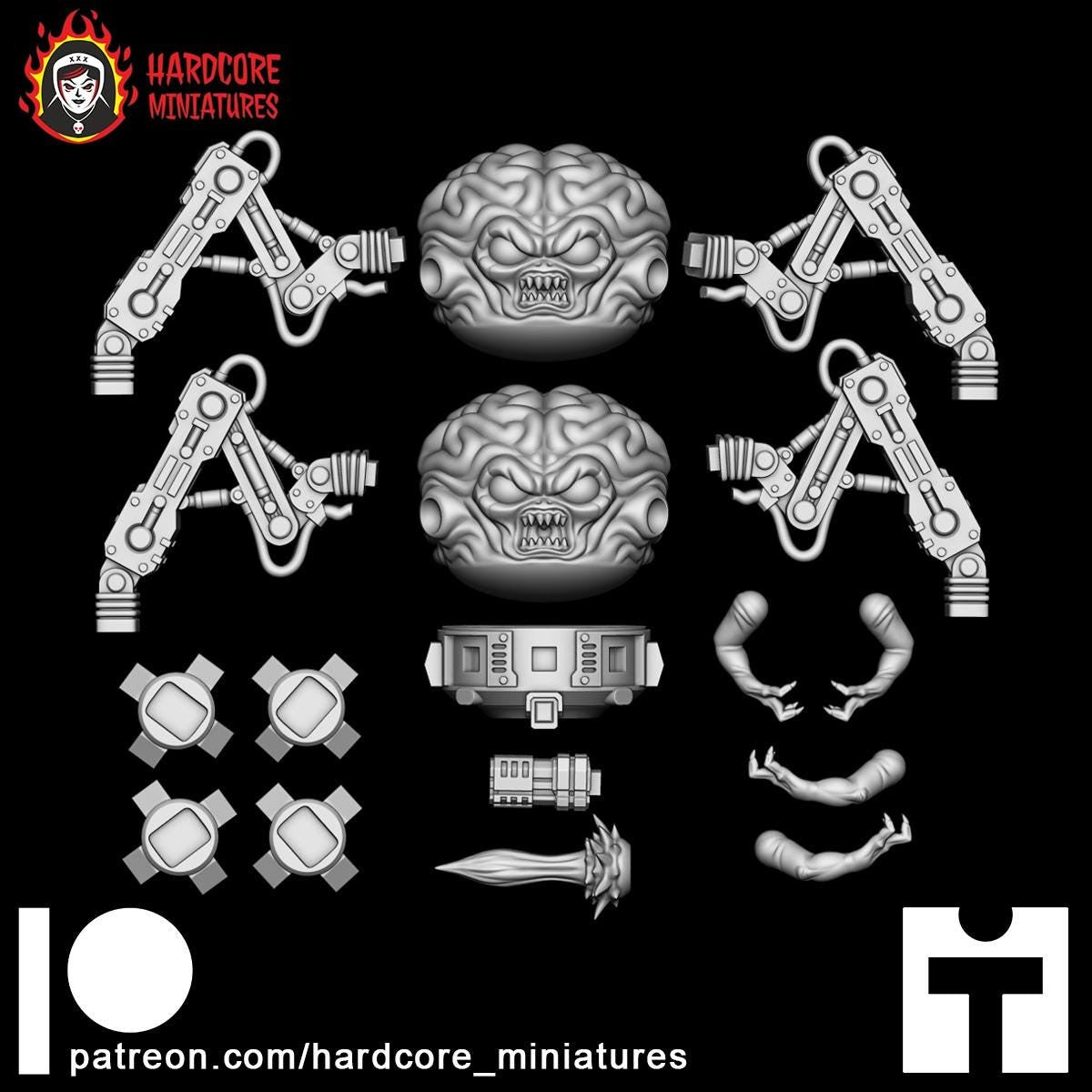 Doom arachnoBrain Shooting 32mm dnd miniature doom video game Arachnotron