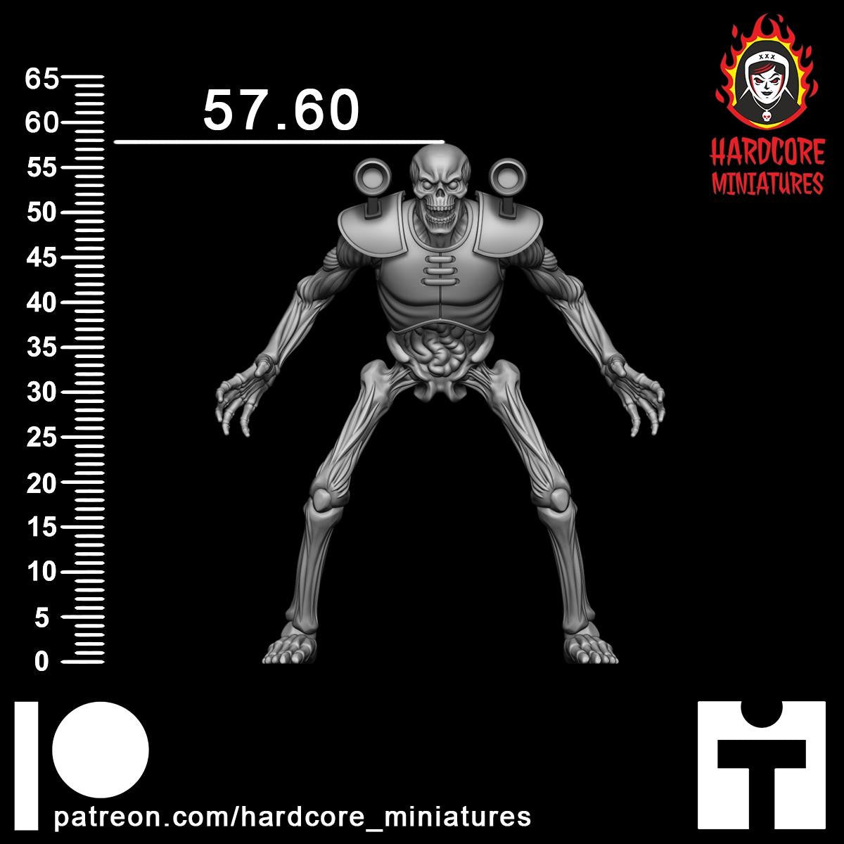 Doom Hell Skeleton firing 32mm dnd miniature doom video game The REVENANT