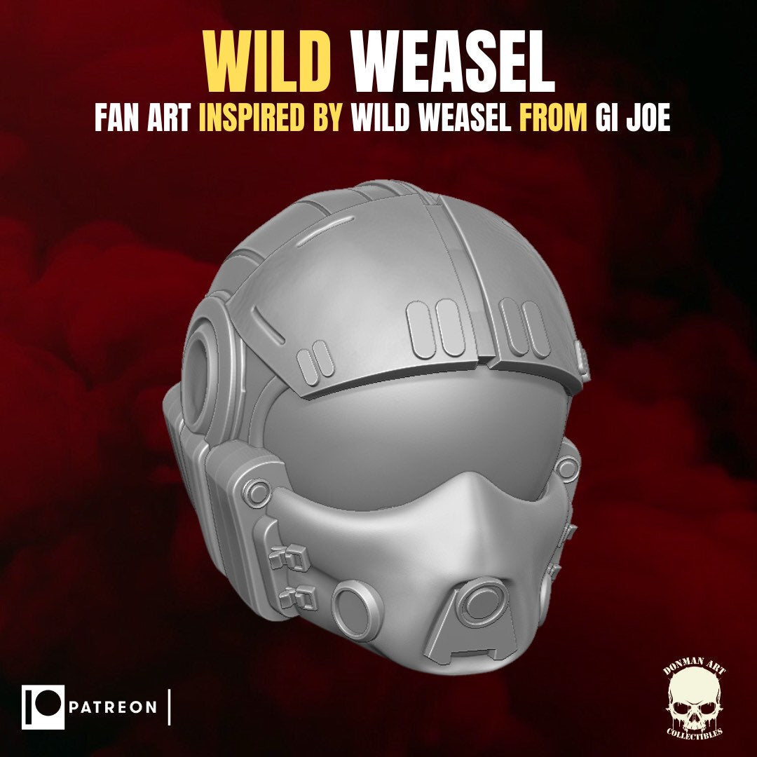Wild Weasel G.I. Joe 1:12 head sculpt 3d printed resin