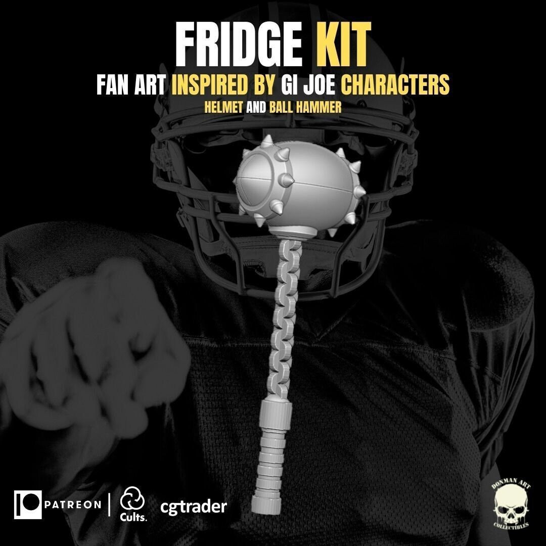 Refrigerator Perry kit, the fridge GI Joe Classified 1/12 scale head unpainted