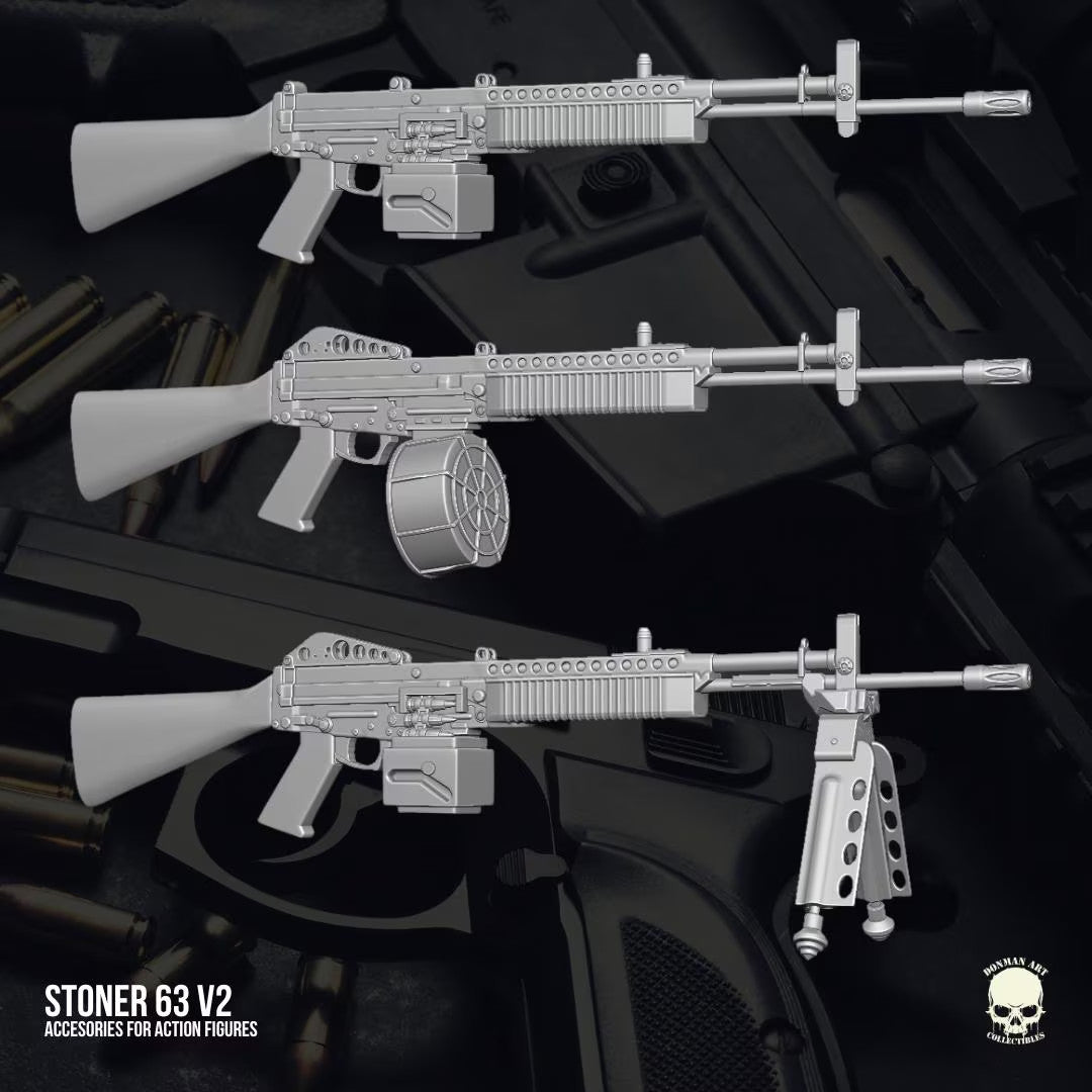 scale Stoner 63 rifle Set 1:12 Toy Accessory custom action figures.