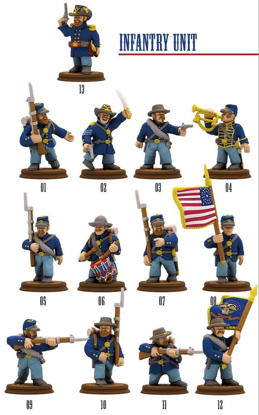 Union Infantry Miniature Set: American Civil War Tabletop RPG - 15mm/18mm/28mm/