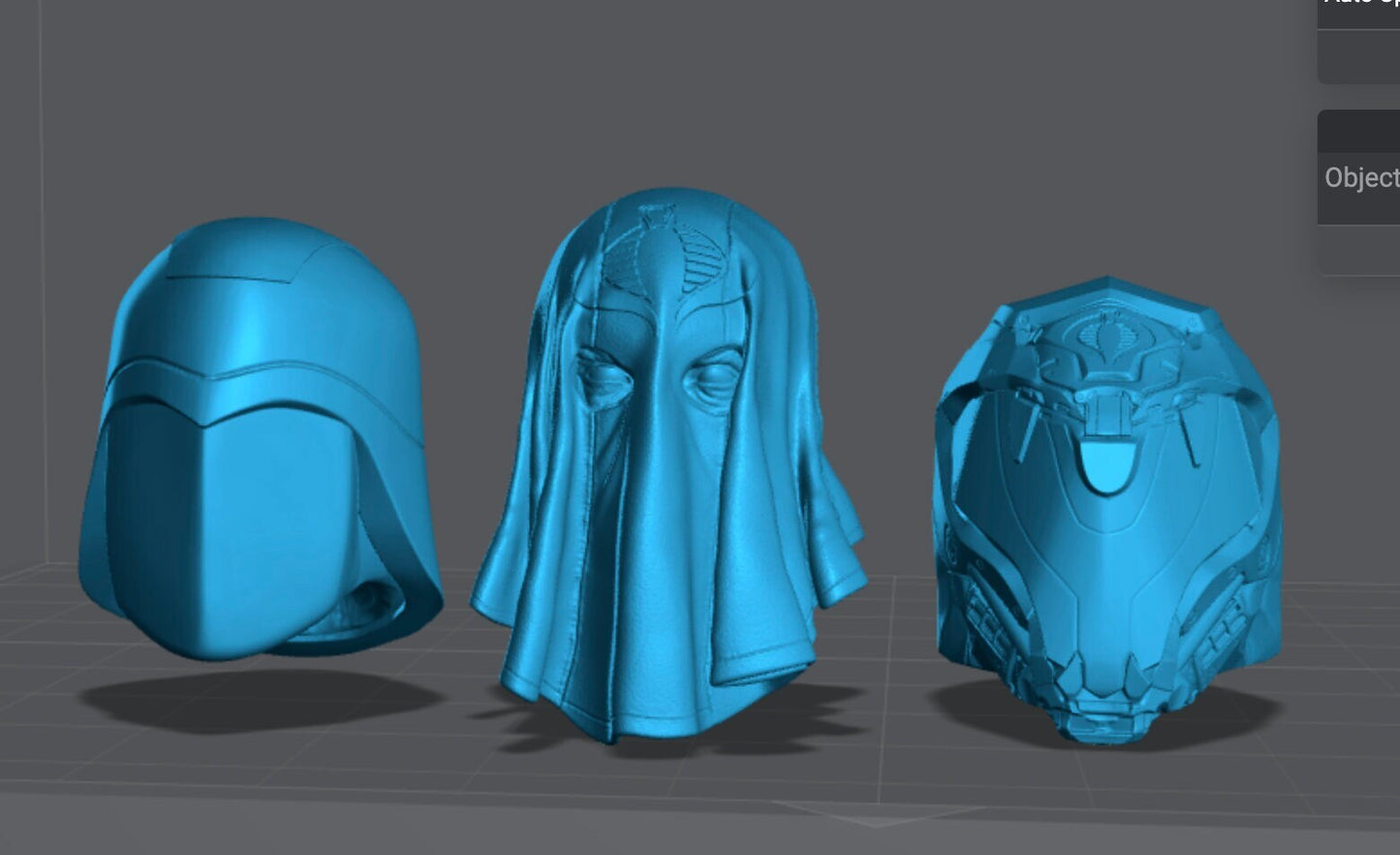 GI Joe Cobra Commander Custom Head Set 6" - Hooded, Classic, Movie Edition