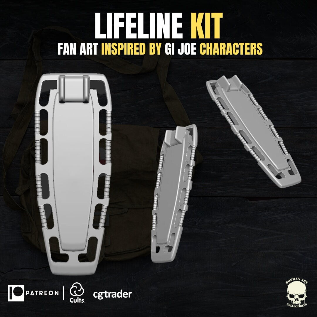 GI Joe Lifeline Medic kit, head, stretcher and case GI Joe Classified 1/12 scal