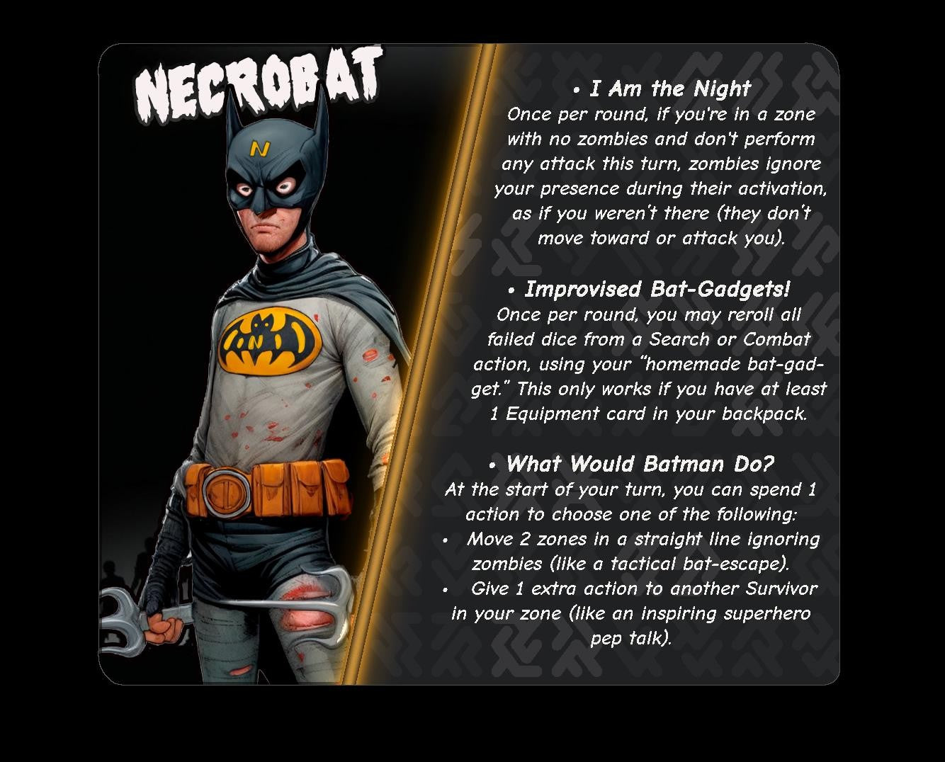 Necrobat Zombie ZOMBIE-CON : The Walking Nerds 32mm gaming miniature batman