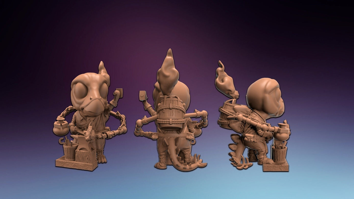 HeroQuest Stegosaurus Dino Artificer - Miniatures Unpainted 28mm/32mm Dungeons