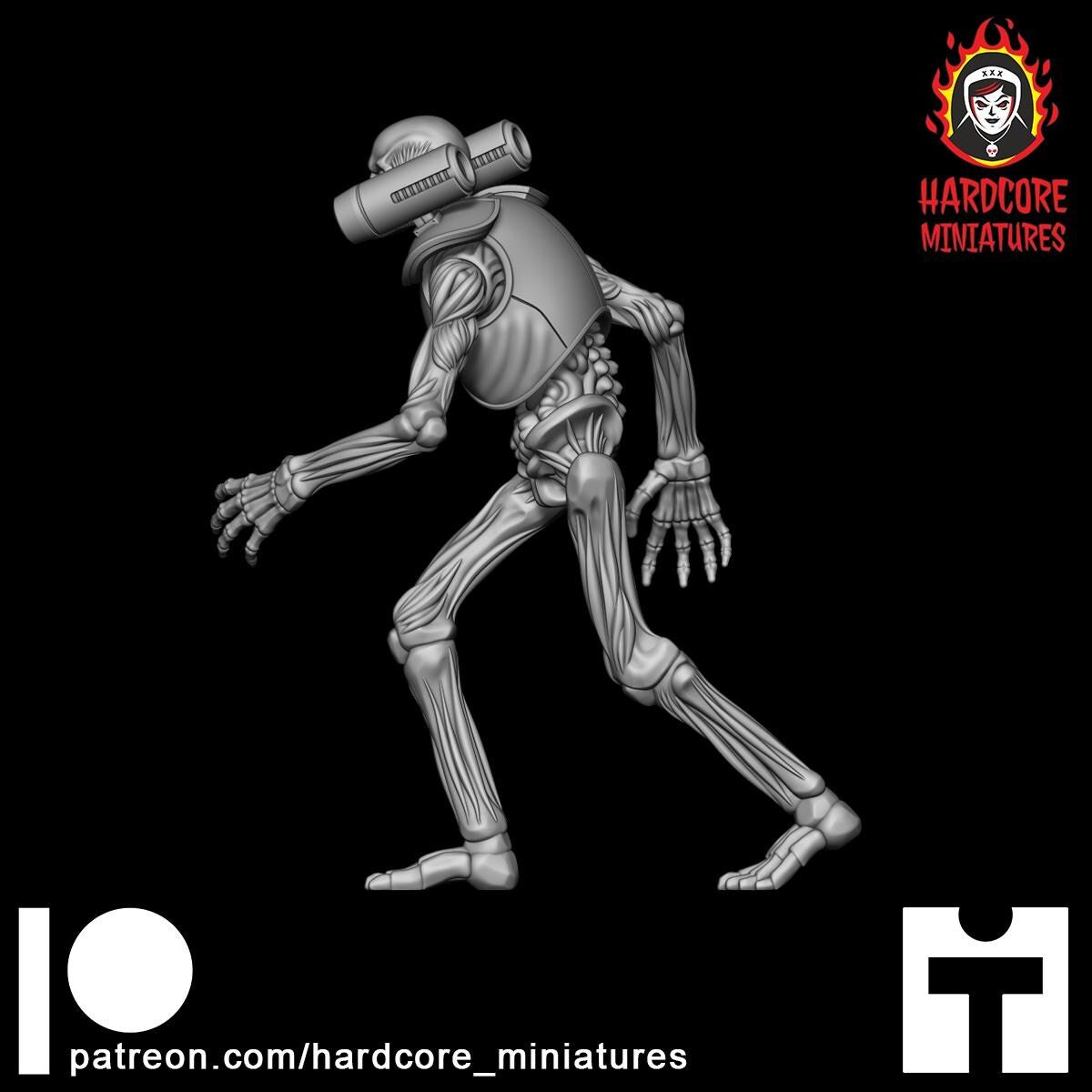 Hell Skeleton Walking 32mm dnd miniature video game The REVENANT