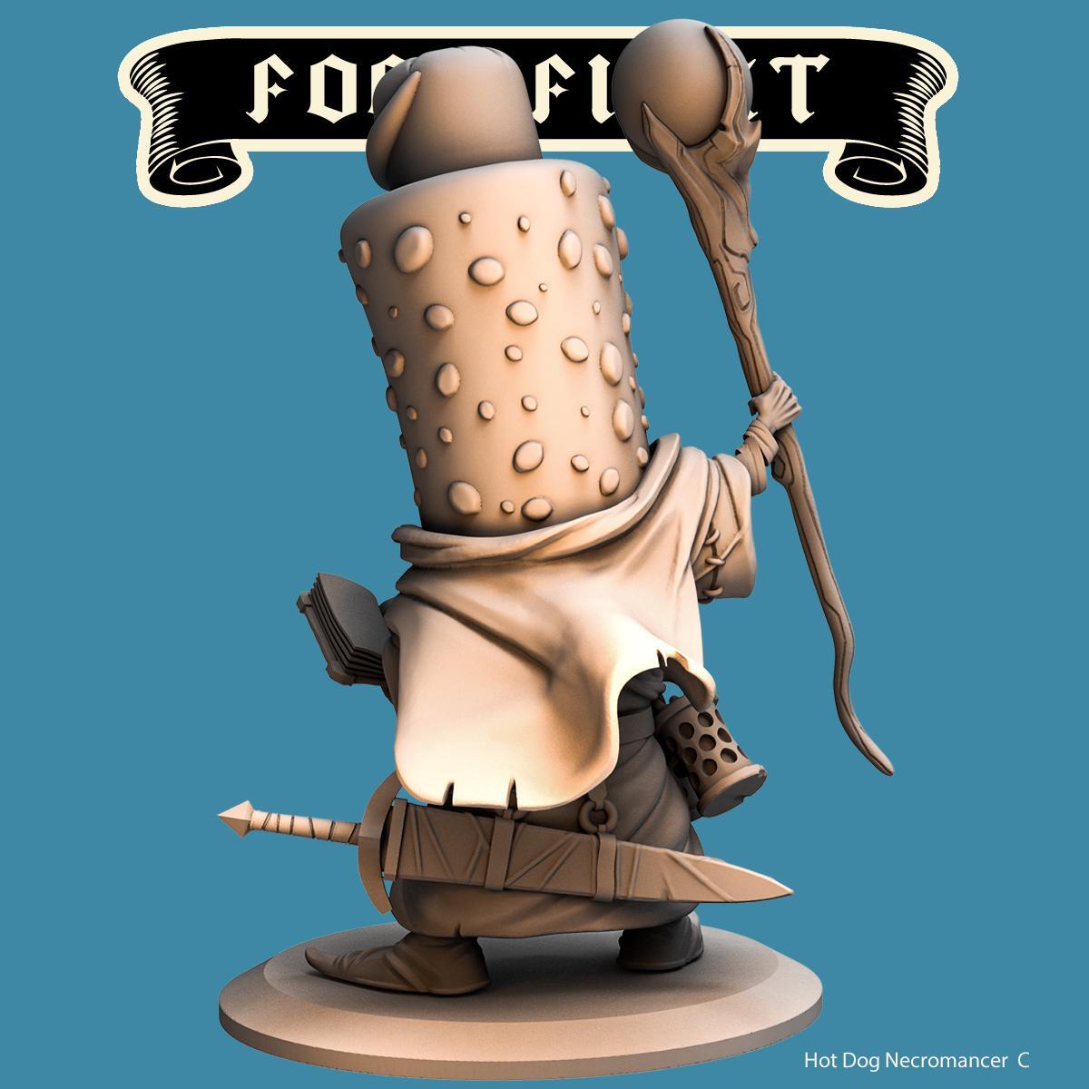 Hot Dog Necromancer--Food Fight! tabletop gaming DnD 32mm | 75MM