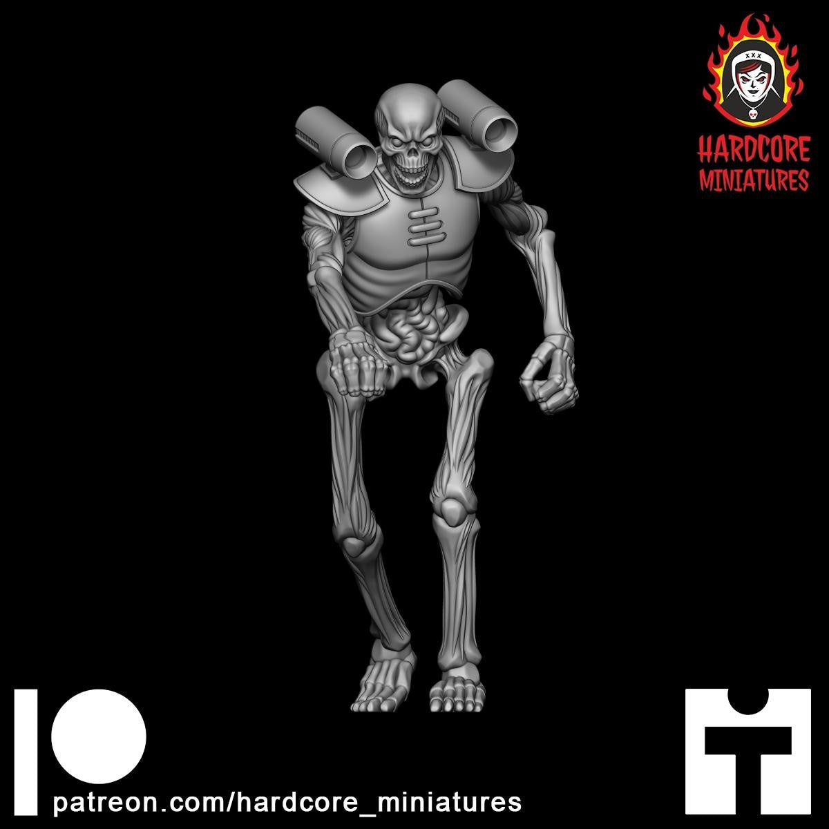 Doom Hell Skeleton Punching 32mm dnd miniature doom video game The REVENANT