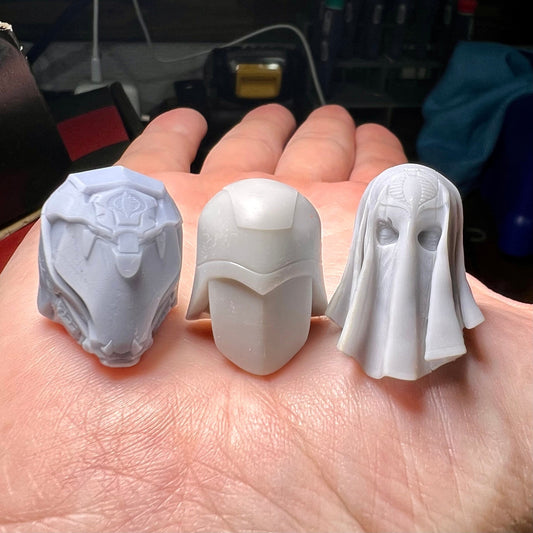 GI Joe Cobra Commander Custom Head Set 6" - Hooded, Classic, Movie Edition