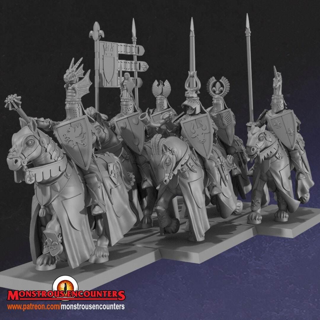 Breton Knights of virtue 28mm army builder 3d printed minis tabletop bretonnia