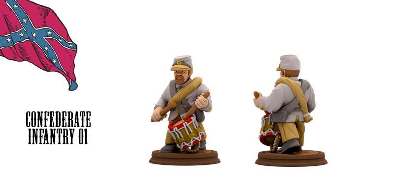 Confederate Infantry American Civil War Set DnD Miniature, Tabletop RPG, D&D Fi