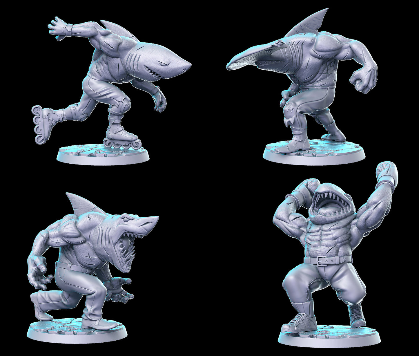 Street Sharks - resin miniature for tabletop games DnD, Dungeons and Dragons, b